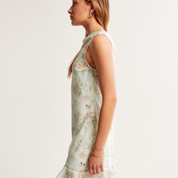 Abercrombie High-Neck Chiffon Mini Dress - Picture 6 of 7